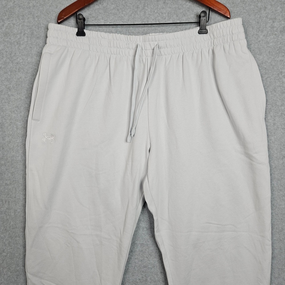 Under Armour Mens Rival Fleece Joggers Light Gray 2XLT 1379774 Loose Fit New